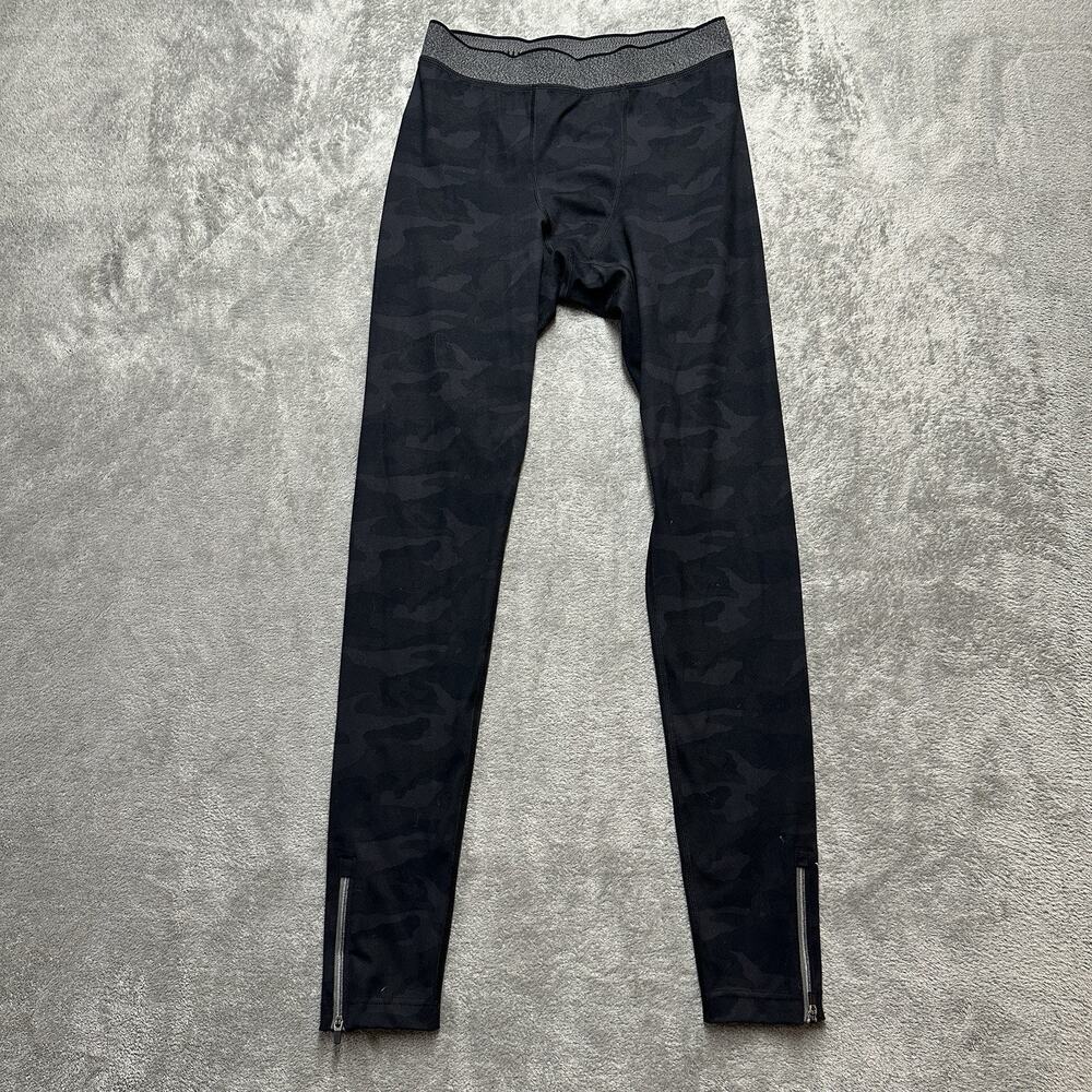 Vuori Limitless Compression Tight Men's M Black Camo Running Leggings Zip Ankle